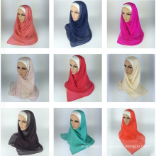 100% Silk отбортовывая мусульманский шарф hijab шарфа мусульманский